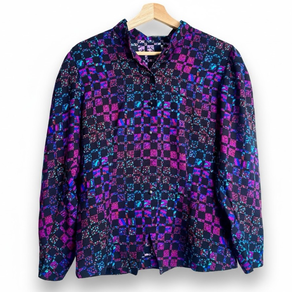 Vintage Purple and Blue Checkered Shirt